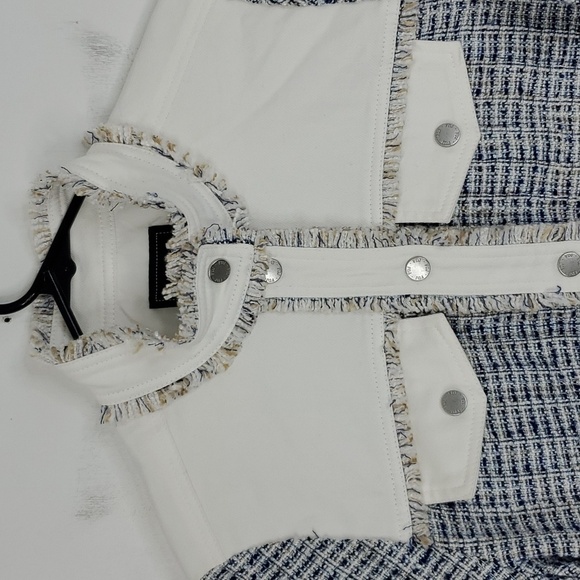 FDJ Margot Mixed Media Jacket Western Edwardian Twee Fringe Tweed Womens XS - Picture 2 of 12